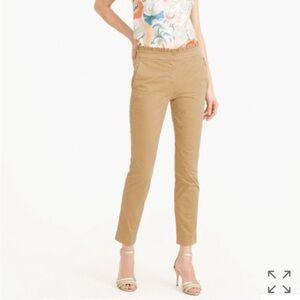 J. Crew Ladies Cropped Ruffle Chino Pants Size 0 Tan Khaki